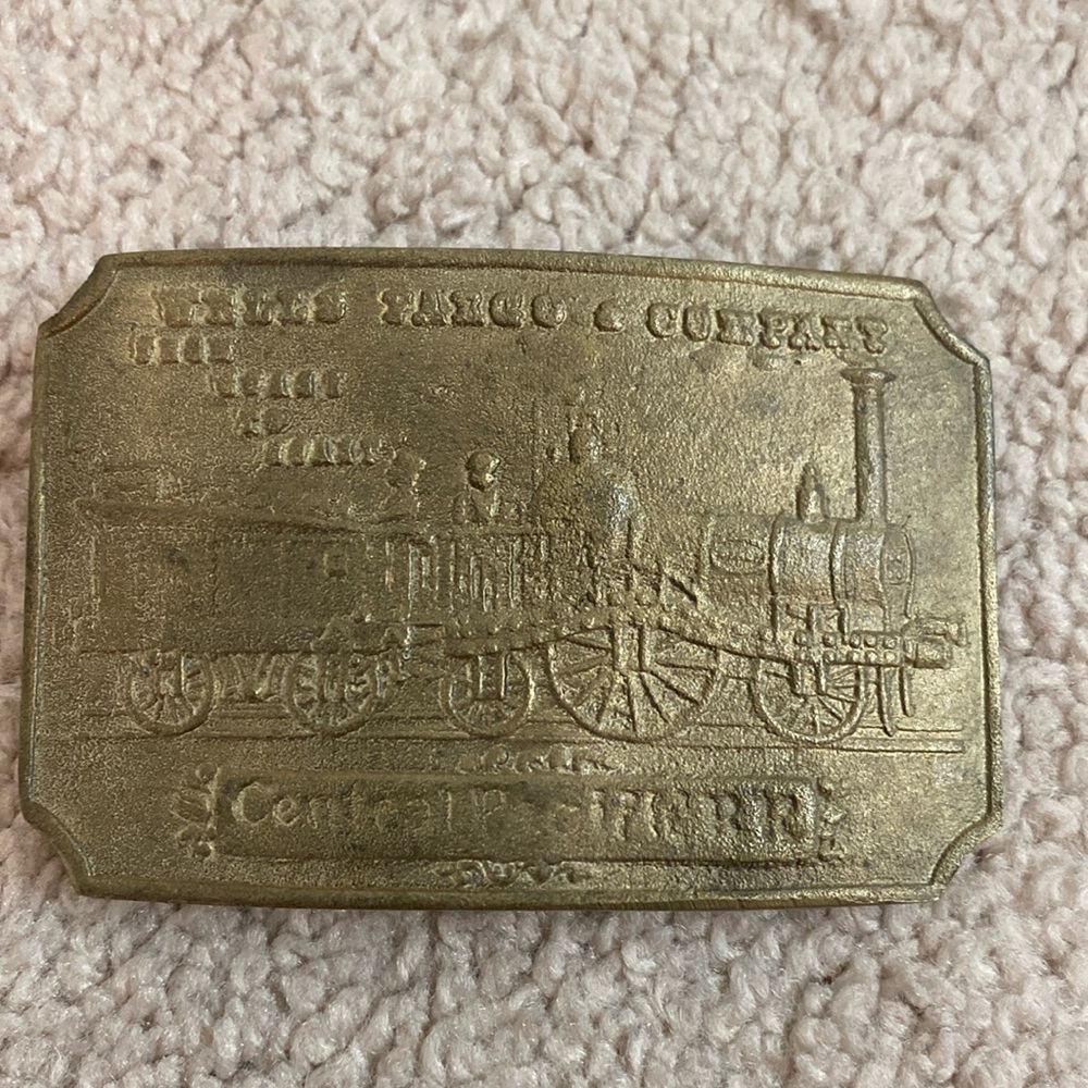 Wells Fargo & Company Vintage 1970s Central Pacific RR Belt‎ Buckle